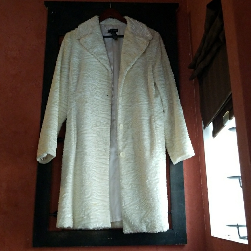 bebe jacket ivory velour